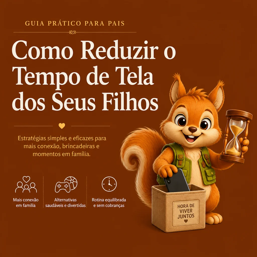 Capa do e-book Como Reduzir o Tempo de Tela dos Seus Filhos